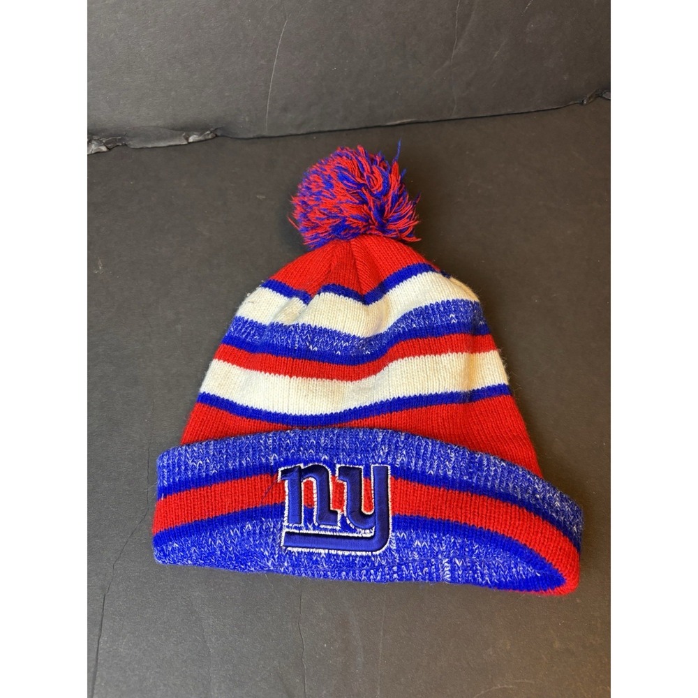 New York Giants Beanie NFL Cuffed Pom Knit Cap Hat OSFM